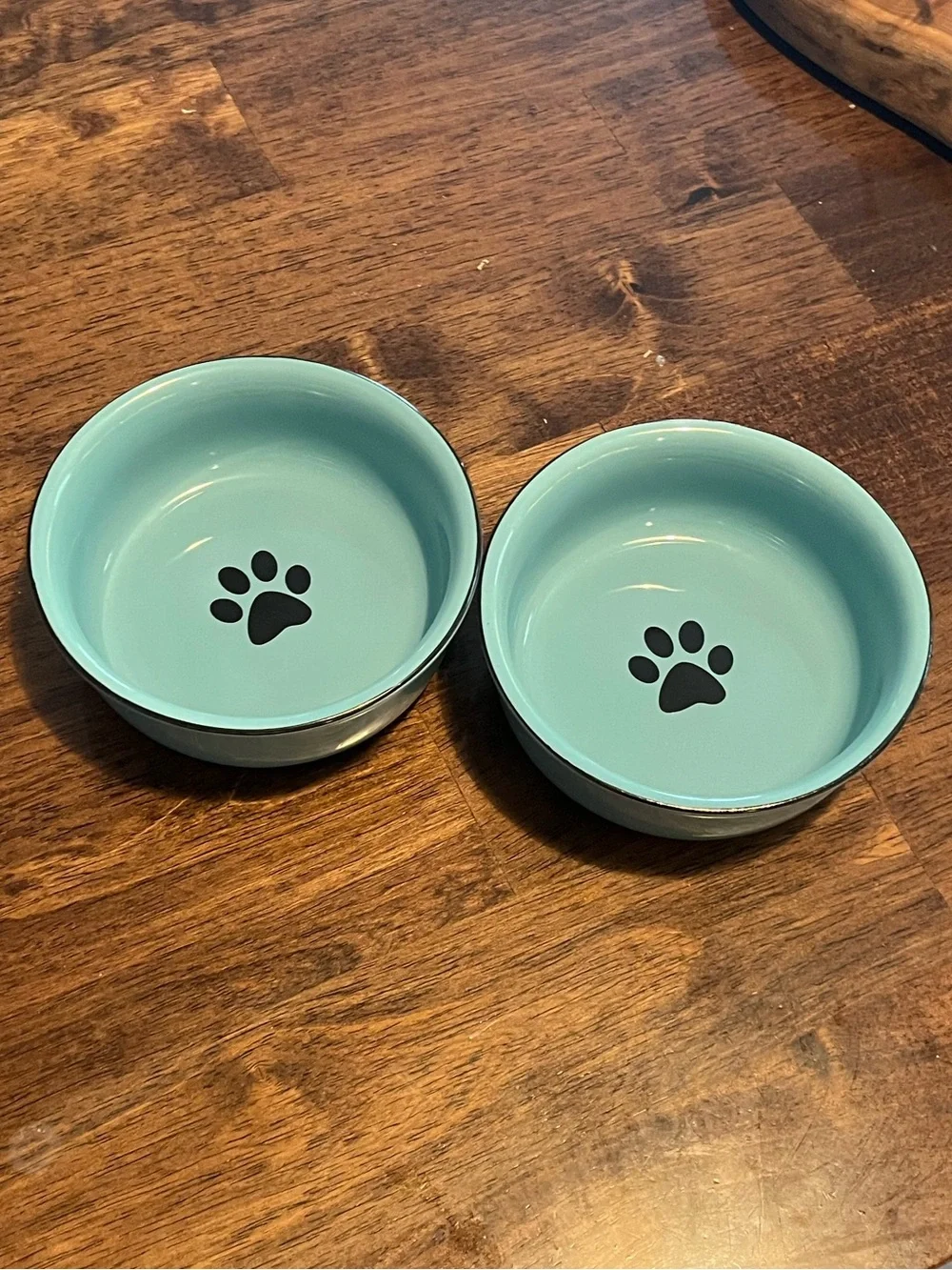 Set of Blue Ceramic Dog Dishes - Never Used - Picture 2 of 3